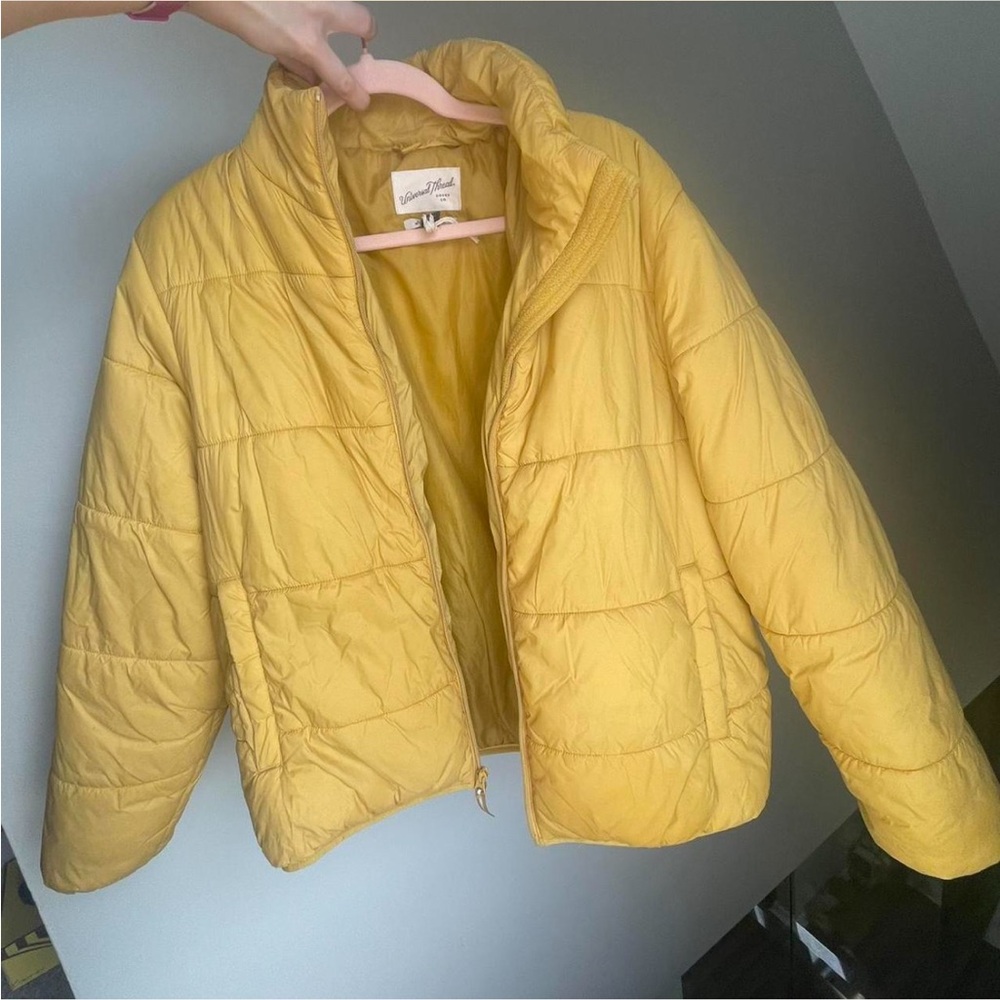Universal Thread Mustard Yellow Puffer Jacket - image 3